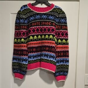 Kate Spade Vibrant Patterned Sweater - Pink, Blue, Green, Black